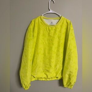 Disney Park Mickey Mouse Pullover Shirt Size XL Neon Yellow Windbreaker Cinch